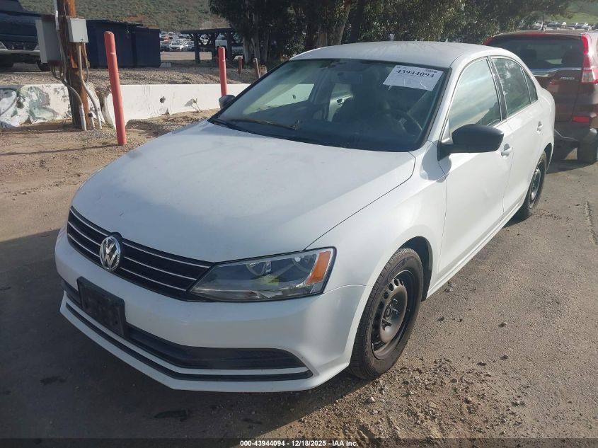 2015 Volkswagen Jetta 2.0L S VIN: 3VW1K7AJ9FM318636 Lot: 43944094