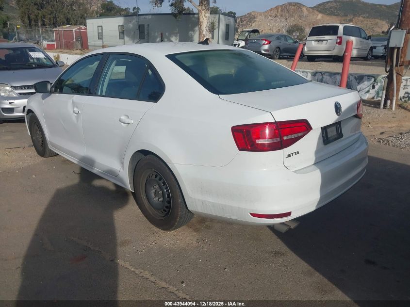 2015 Volkswagen Jetta 2.0L S VIN: 3VW1K7AJ9FM318636 Lot: 43944094