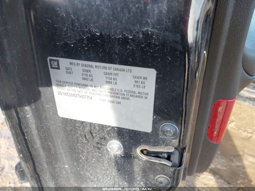 2007 Chevrolet Impala Lt VIN: 2G1WC58R279407764 Lot: 43944099