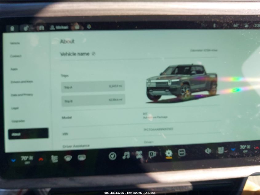 2022 Rivian R1T Adventure VIN: 7FCTGAAA8NN007692 Lot: 43944205