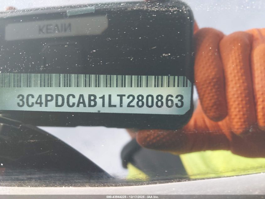 2020 Dodge Journey Se Value VIN: 3C4PDCAB1LT280863 Lot: 43944225