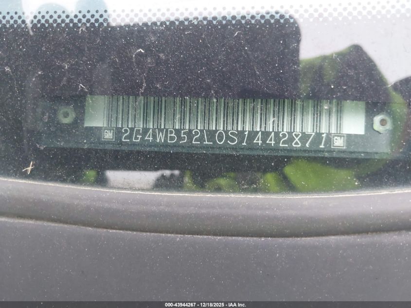 1995 Buick Regal Custom VIN: 2G4WB52L0S1442871 Lot: 43944267