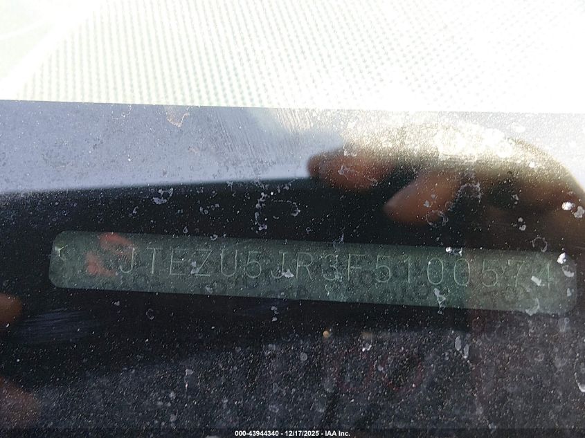 2015 Toyota 4Runner Sr5 VIN: JTEZU5JR3F5100574 Lot: 43944340