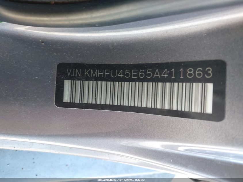 2005 Hyundai Xg350 L VIN: KMHFU45E65A411863 Lot: 43944685