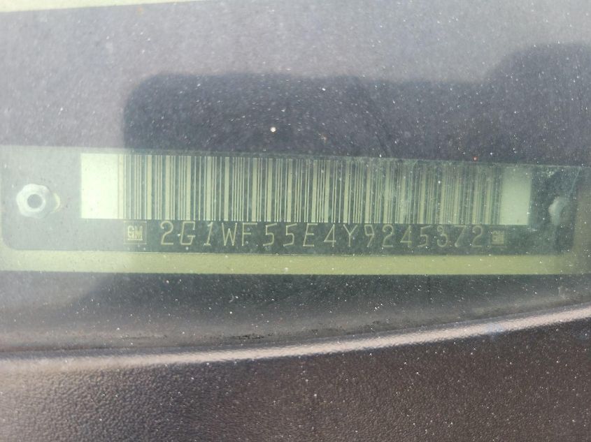 2000 Chevrolet Impala VIN: 2G1WF55E4Y9245372 Lot: 43944778