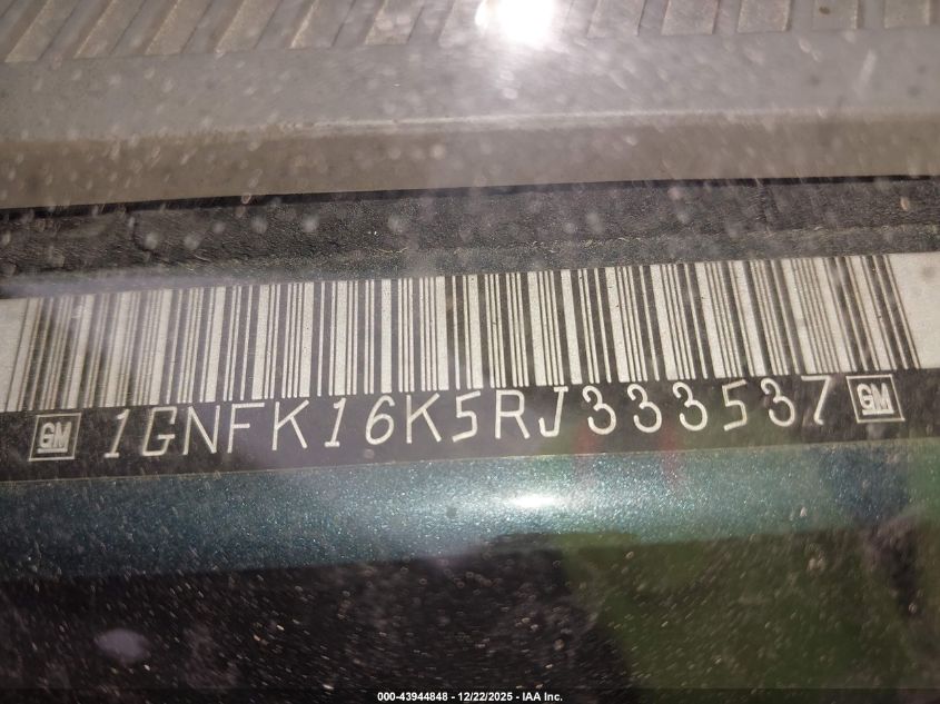 1994 Chevrolet Suburban K1500 VIN: 1GNFK16K5RJ333537 Lot: 43944848