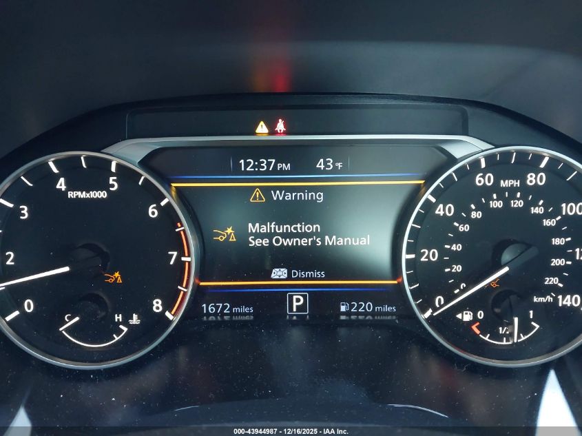 2025 Nissan Altima Sr Fwd VIN: 1N4BL4CV9SN411262 Lot: 43944987