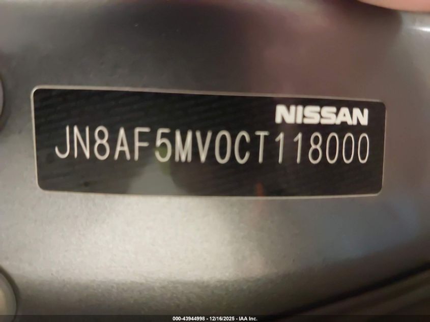 2012 Nissan Juke Sl VIN: JN8AF5MV0CT118000 Lot: 43944998