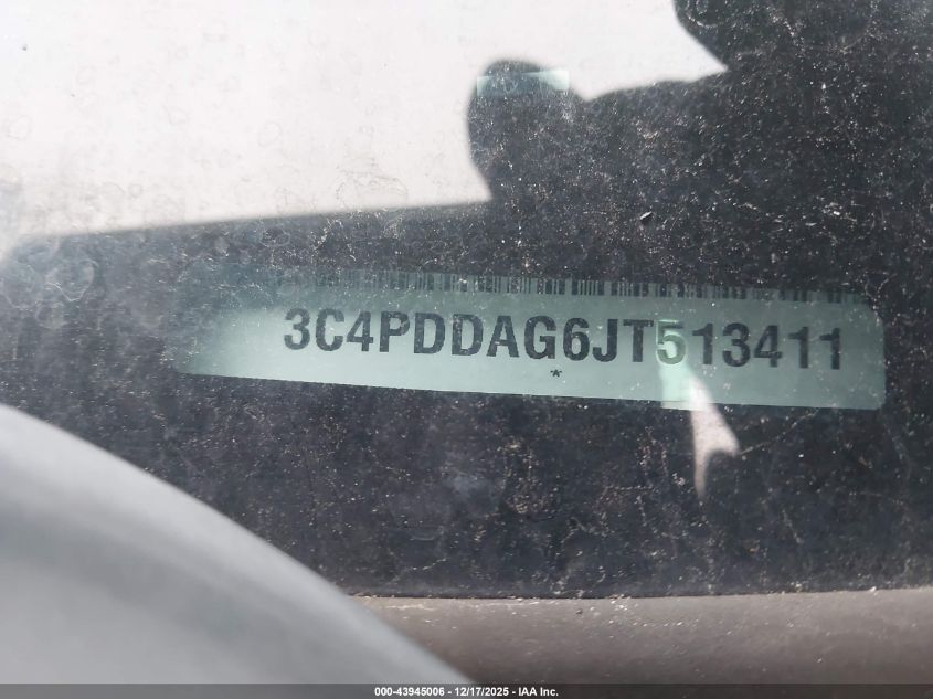 2018 Dodge Journey Se Awd VIN: 3C4PDDAG6JT513411 Lot: 43945006