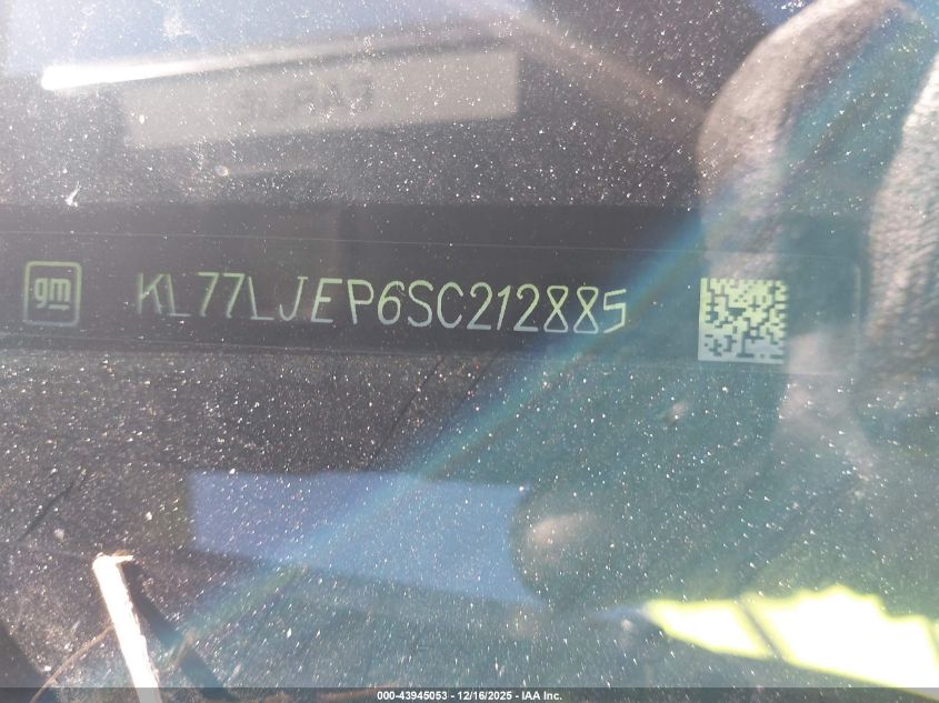 2025 Chevrolet Trax Fwd 2Rs VIN: KL77LJEP6SC212885 Lot: 43945053