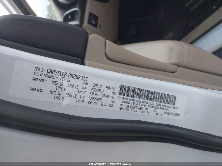 2014 Jeep Grand Cherokee Laredo VIN: 1C4RJFAG3EC109951 Lot: 43945077