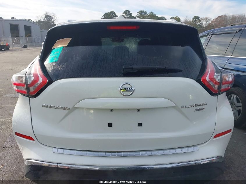 2015 Nissan Murano Platinum VIN: 5N1AZ2MH2FN224139 Lot: 43945103