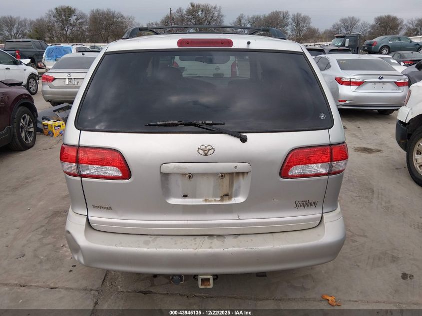 2002 Toyota Sienna VIN: 4TZ3F13C52U457631 Lot: 43945135