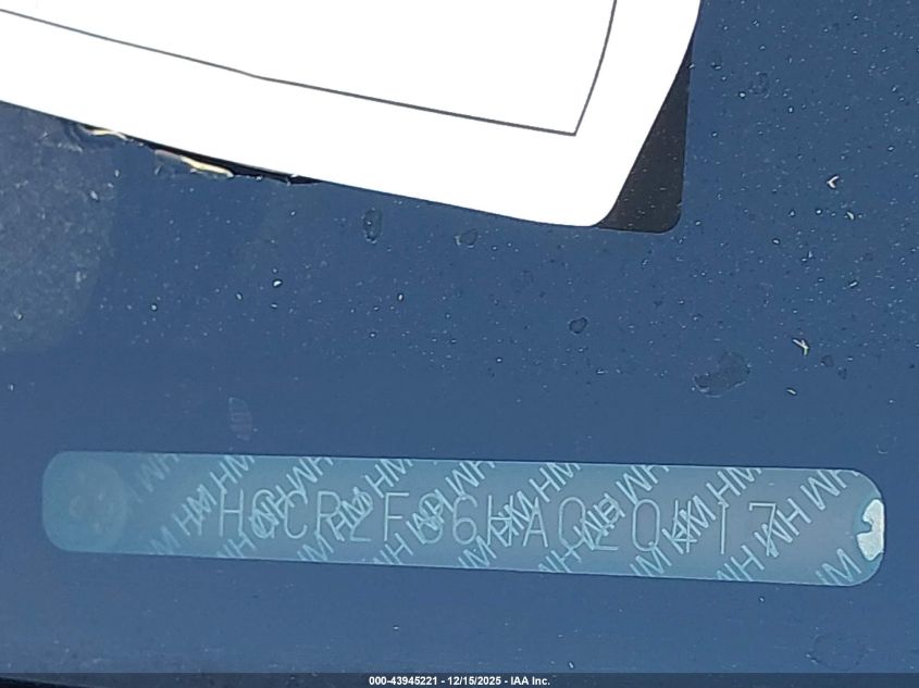 2017 Honda Accord Ex-L VIN: 1HGCR2F86HA020417 Lot: 43945221