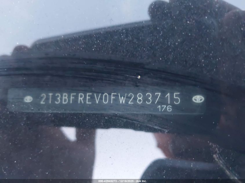 2015 Toyota Rav4 Le VIN: 2T3BFREV0FW283715 Lot: 43945273