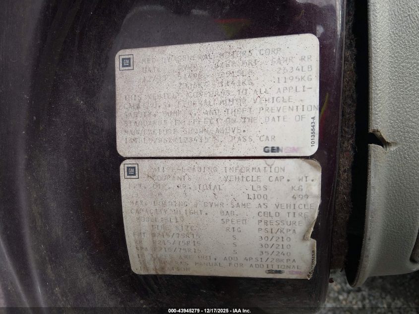 1994 Chevrolet Caprice Classic VIN: 1G1BL52W6RR123415 Lot: 43945279