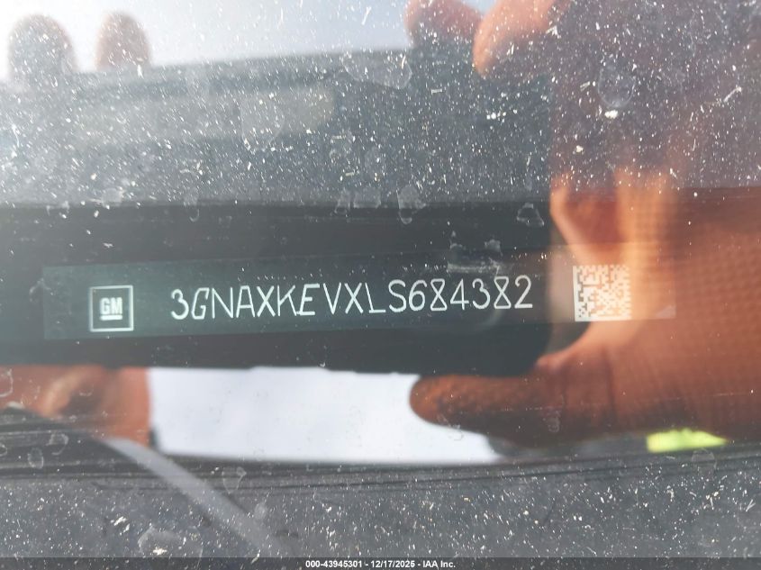 2020 Chevrolet Equinox Fwd Lt 1.5L Turbo VIN: 3GNAXKEVXLS684382 Lot: 43945301