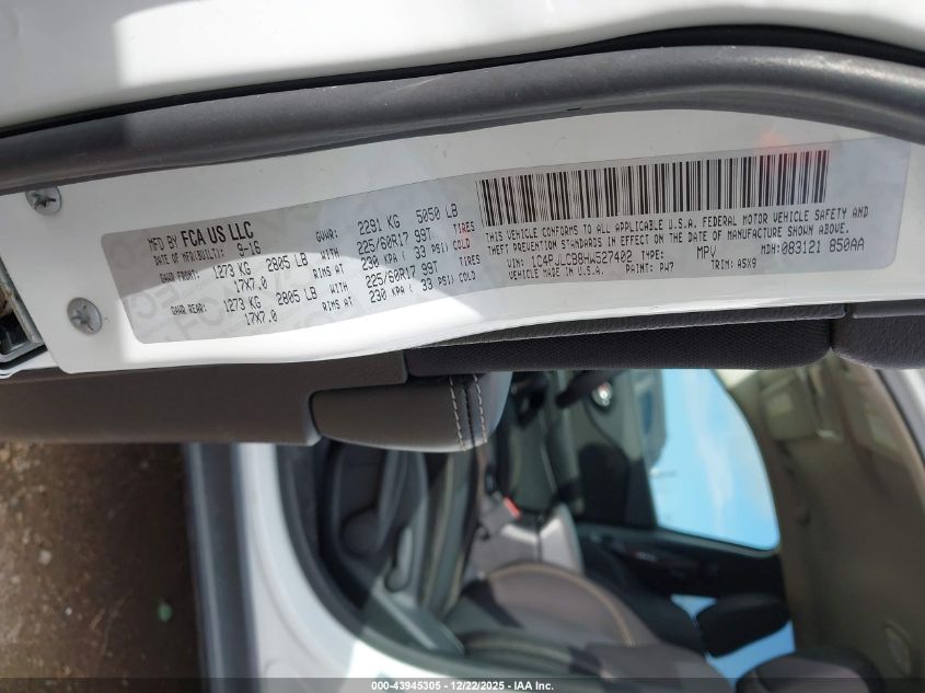 2017 Jeep Cherokee Latitude Fwd VIN: 1C4PJLCB8HW527402 Lot: 43945305