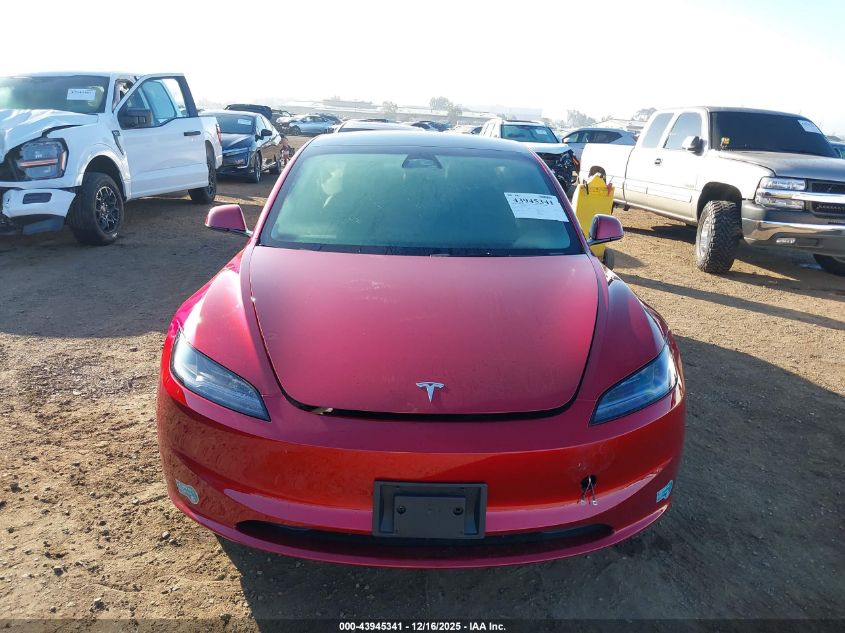 2025 Tesla Model 3 Long Range Rear-Wheel Drive/Standard Rear-Wheel Drive VIN: 5YJ3E1EA1SF897193 Lot: 43945341