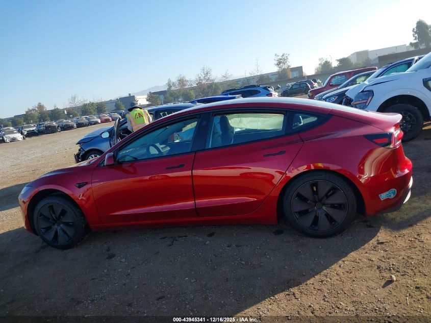 2025 Tesla Model 3 Long Range Rear-Wheel Drive/Standard Rear-Wheel Drive VIN: 5YJ3E1EA1SF897193 Lot: 43945341