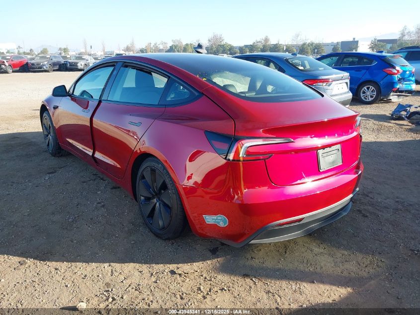 2025 Tesla Model 3 Long Range Rear-Wheel Drive/Standard Rear-Wheel Drive VIN: 5YJ3E1EA1SF897193 Lot: 43945341
