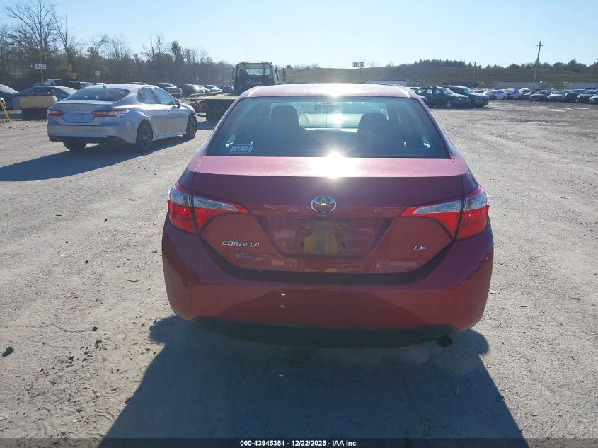 2016 Toyota Corolla Le VIN: 2T1BURHEXGC638726 Lot: 43945354