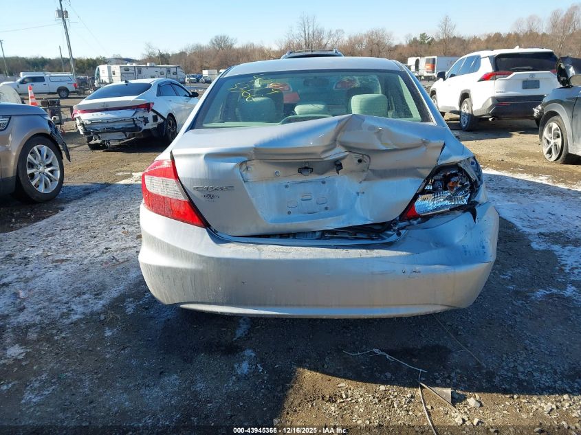 2012 Honda Civic Lx VIN: 19XFB2F55CE077834 Lot: 43945366