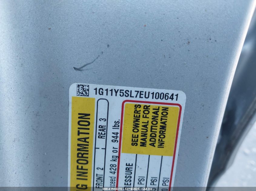 2014 Chevrolet Impala 1Ls VIN: 1G11Y5SL7EU100641 Lot: 43945370