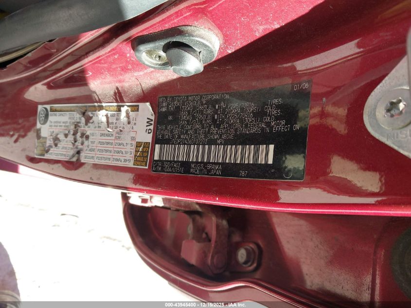 2006 Toyota Highlander V6 VIN: JTEDP21A360107273 Lot: 43945400