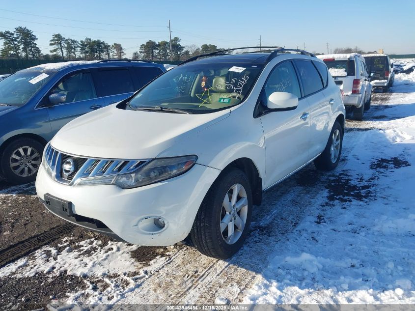 2010 Nissan Murano Sl VIN: JN8AZ1MW9AW138721 Lot: 43945454