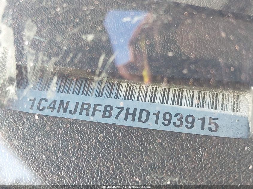 2017 Jeep Patriot High Altitude 4X4 VIN: 1C4NJRFB7HD193915 Lot: 43945519