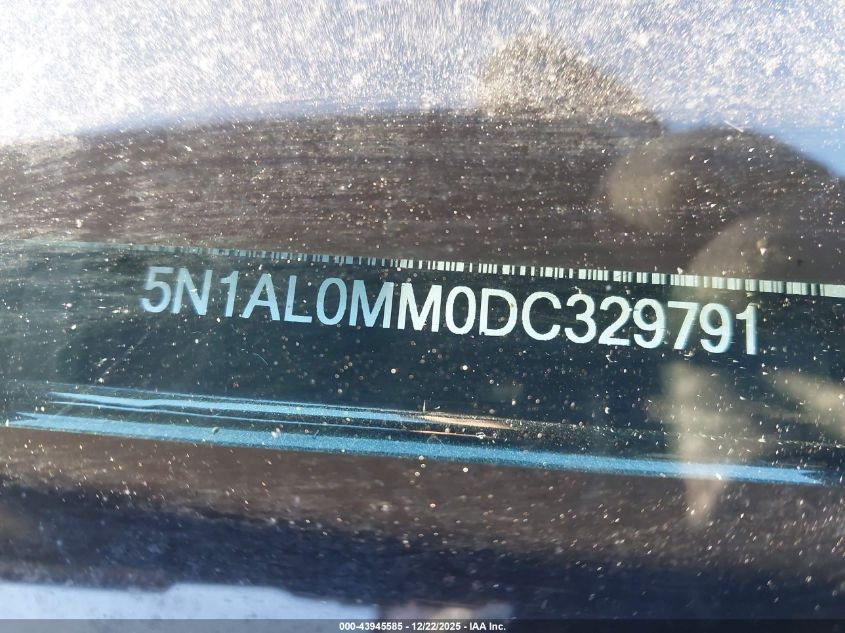 2013 Infiniti Jx35 VIN: 5N1AL0MM0DC329791 Lot: 43945585