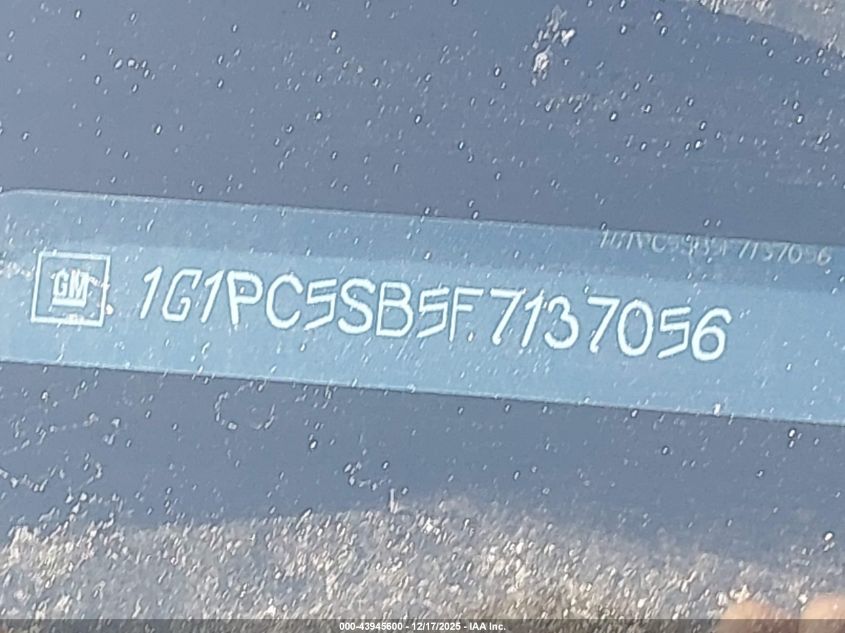 2015 Chevrolet Cruze 1Lt Auto VIN: 1G1PC5SB5F7137056 Lot: 43945600