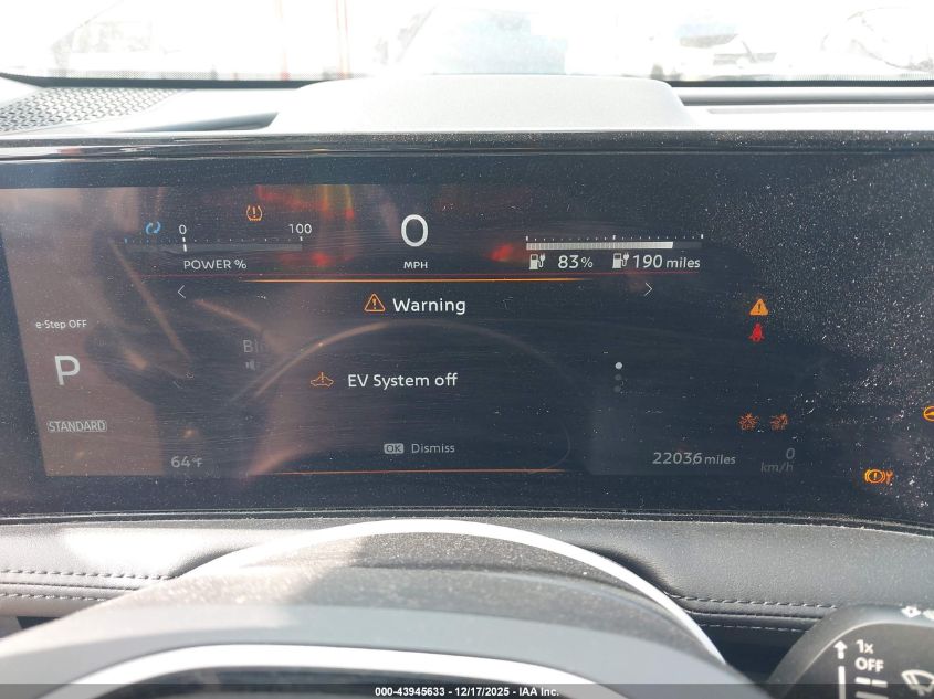 2023 Nissan Ariya Engage VIN: JN1AF0BA4PM407690 Lot: 43945633