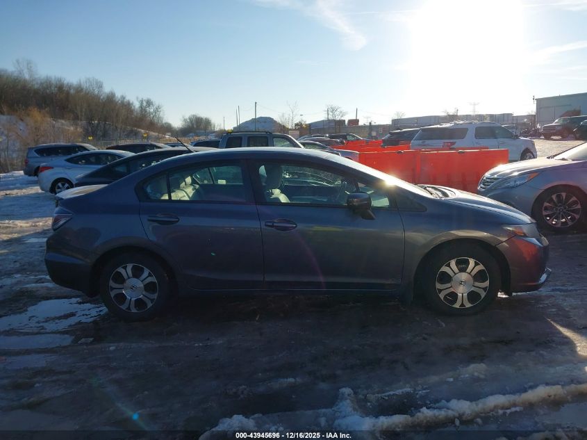 2014 Honda Civic Hybrid VIN: 19XFB4F25EE001017 Lot: 43945696