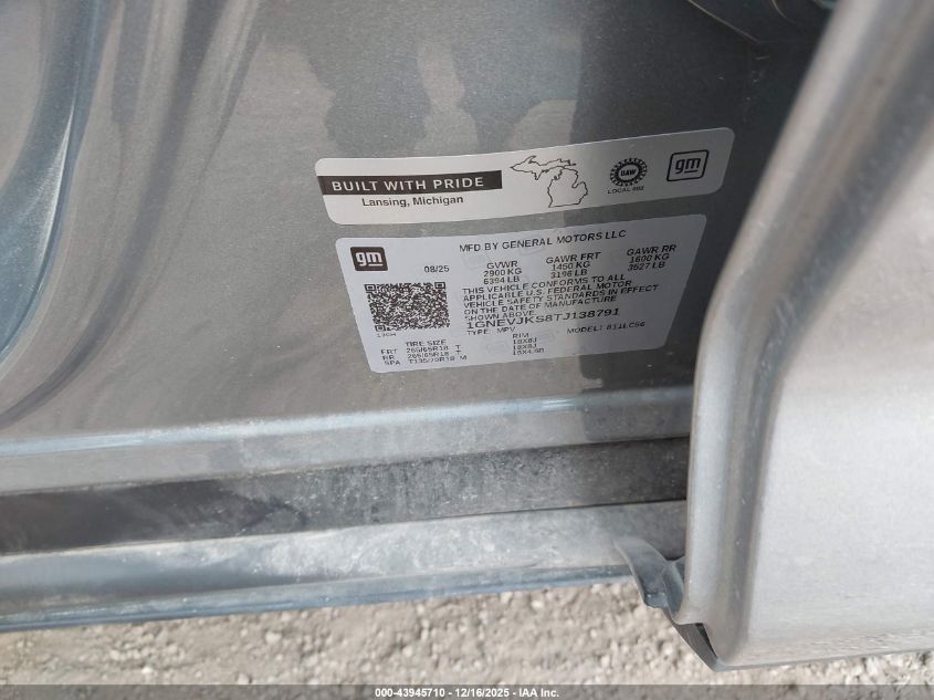 2026 Chevrolet Traverse Awd Z71 VIN: 1GNEVJKS8TJ138791 Lot: 43945710