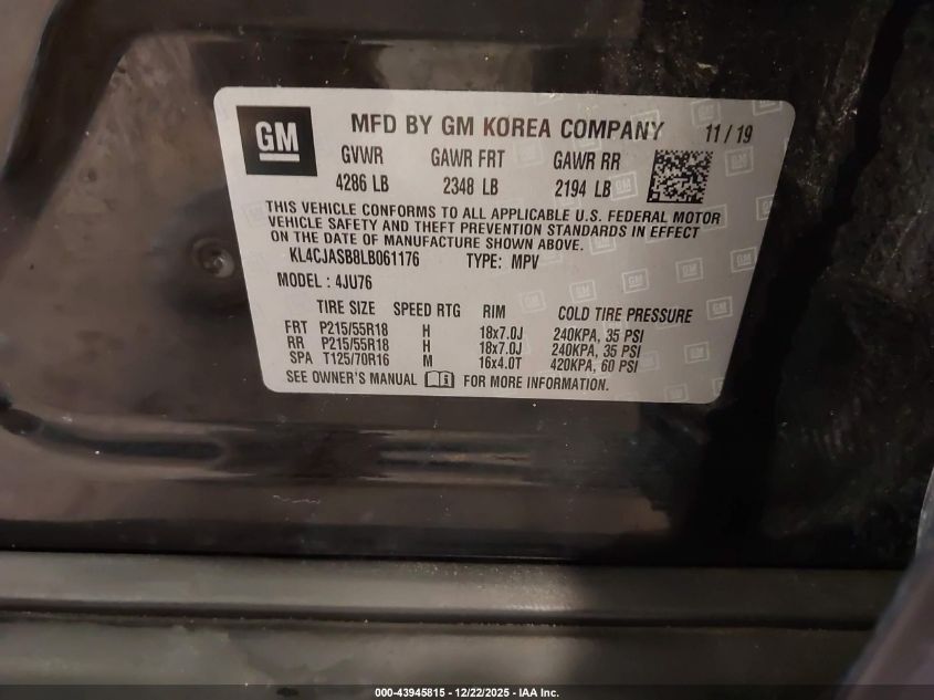 2020 Buick Encore Fwd Preferred VIN: KL4CJASB8LB061176 Lot: 43945815