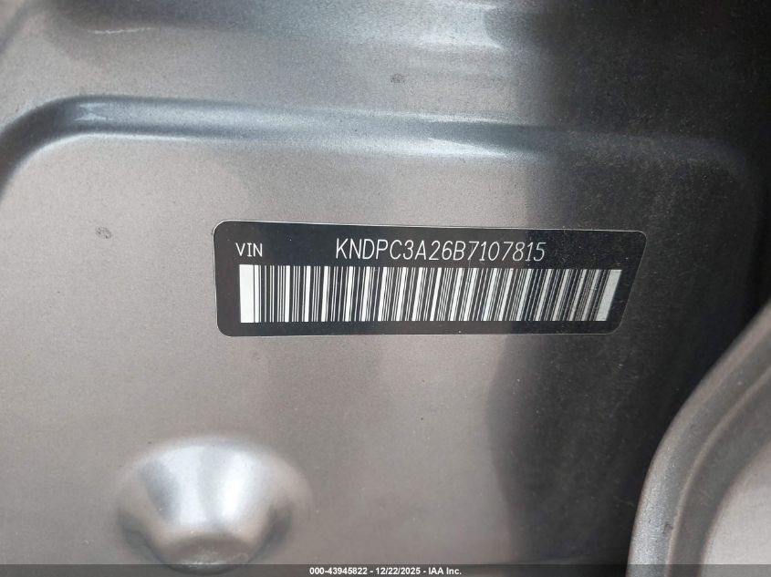 2011 Kia Sportage Ex VIN: KNDPC3A26B7107815 Lot: 43945822