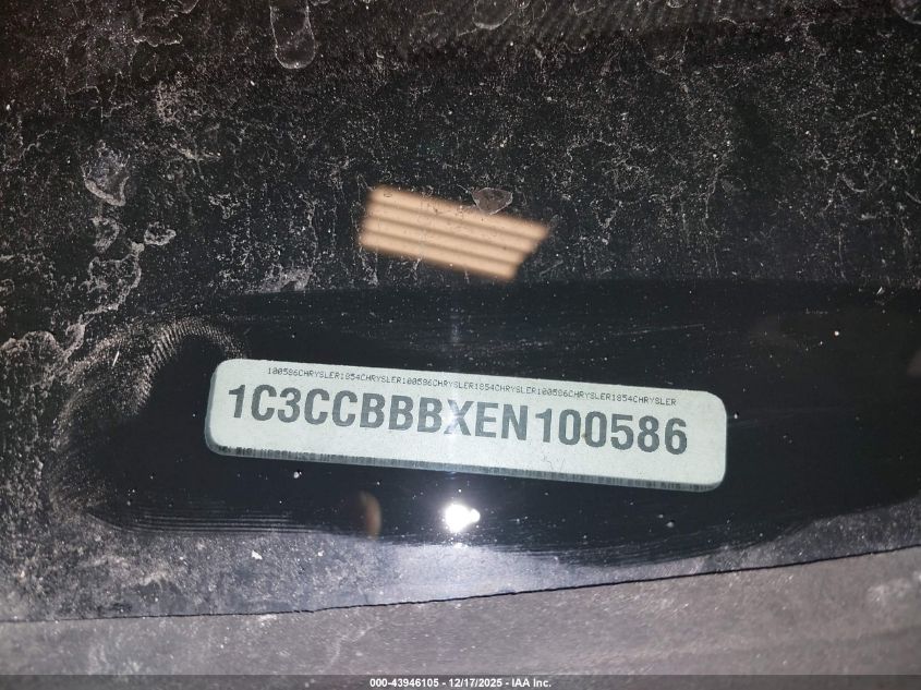 2014 Chrysler 200 Touring VIN: 1C3CCBBBXEN100586 Lot: 43946105