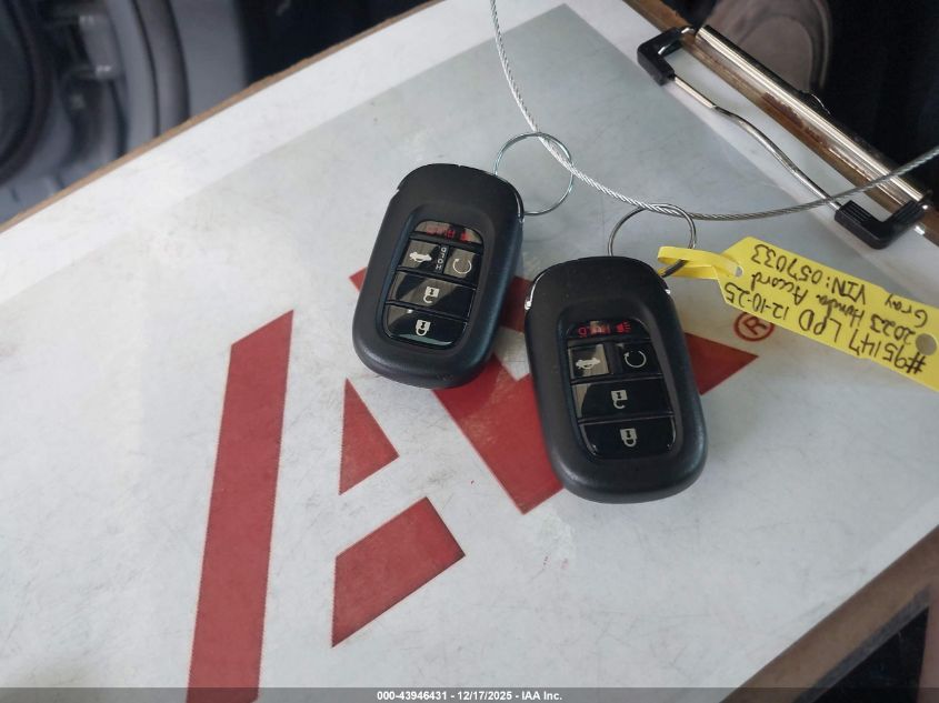 2023 Honda Accord Hybrid Ex-L VIN: 1HGCY2F68PA057033 Lot: 43946431