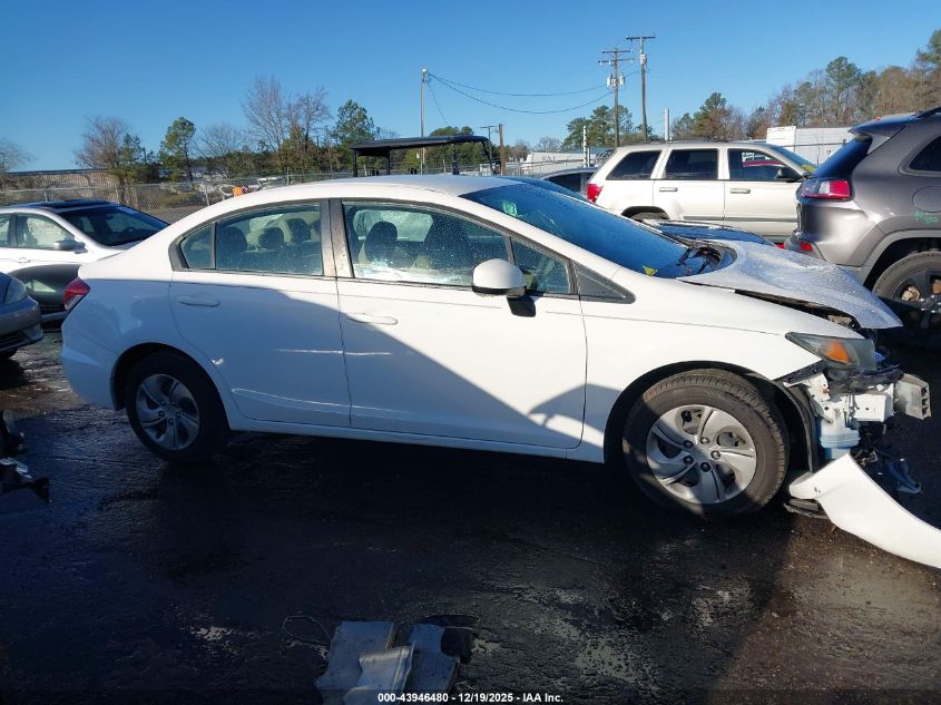 2013 Honda Civic Lx VIN: 2HGFB2F54DH563221 Lot: 43946480