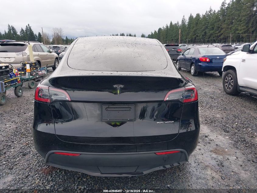 2025 Tesla Model Y Long Range Dual Motor All-Wheel Drive VIN: 7SAYGAEE3SF240806 Lot: 43946497