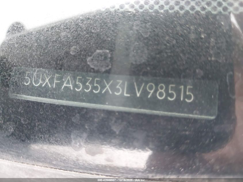2003 BMW X5 3.0I VIN: 5UXFA535X3LV98515 Lot: 43946507