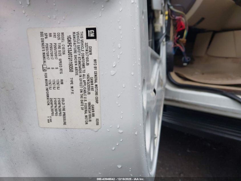 2007 GMC Yukon Slt VIN: 1GKFC13J07J119350 Lot: 43946542