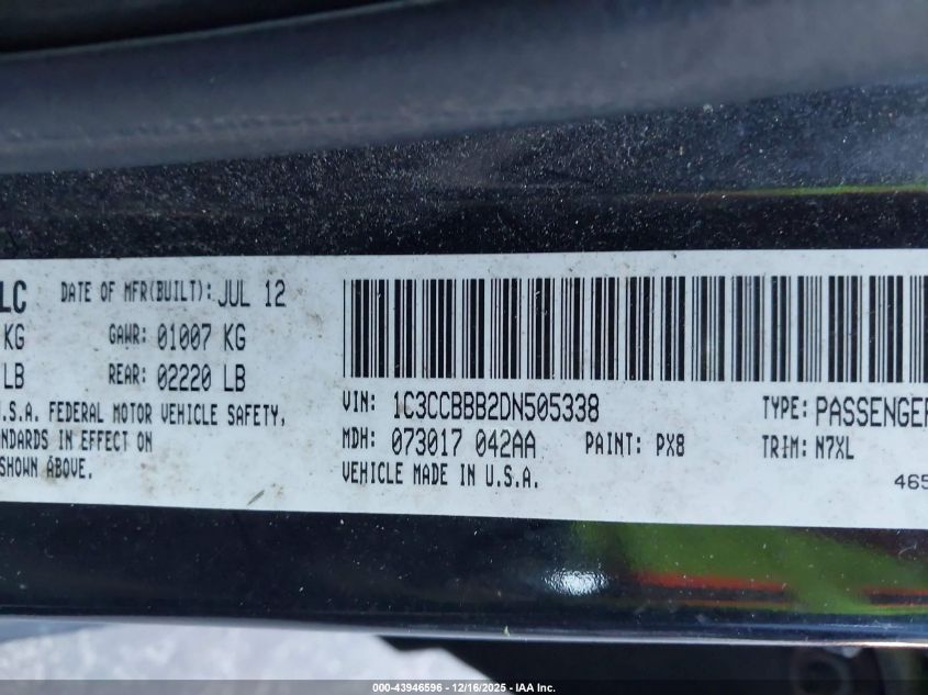 2015 Chrysler 200 Limited VIN: 1C3CCCAB3FN744603 Lot: 43946596