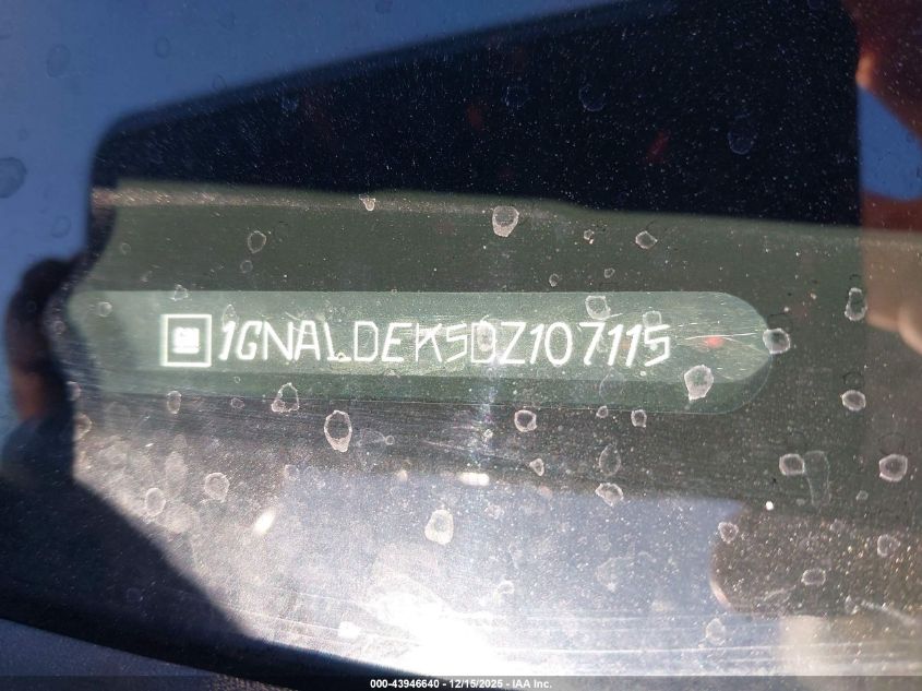 2013 Chevrolet Equinox 1Lt VIN: 1GNALDEK5DZ107115 Lot: 43946640