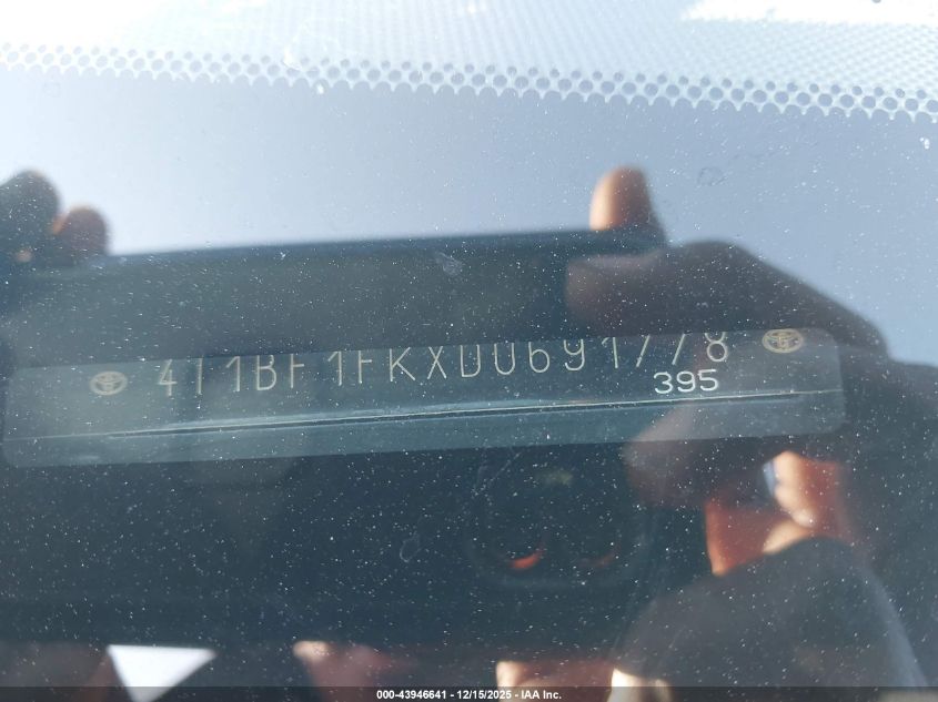 2013 Toyota Camry Se VIN: 4T1BF1FKXDU691778 Lot: 43946641