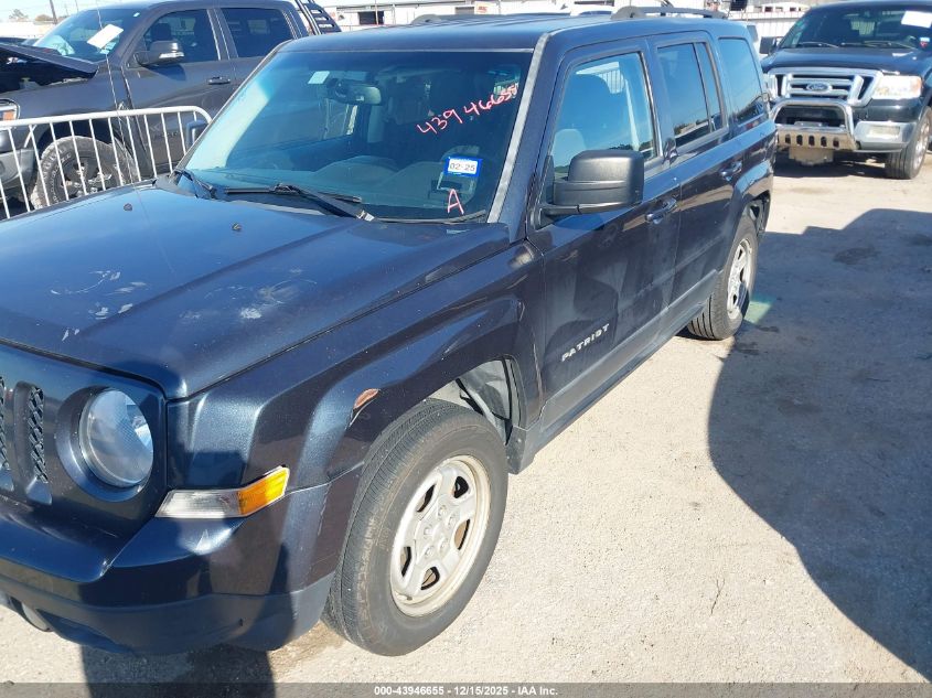 2016 Jeep Patriot Sport VIN: 1C4NJPBA7GD512715 Lot: 43946655