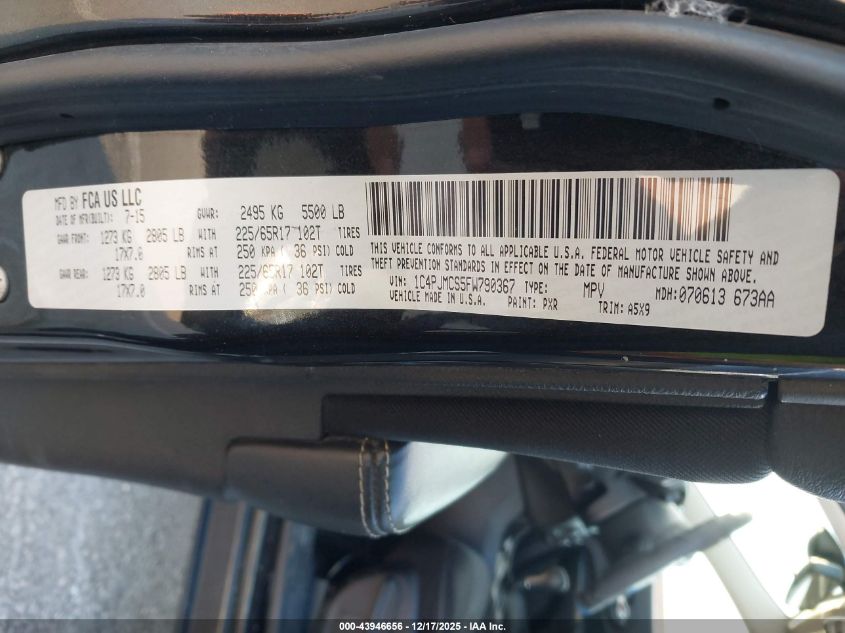 2015 Jeep Cherokee Latitude VIN: 1C4PJMCS5FW790367 Lot: 43946656