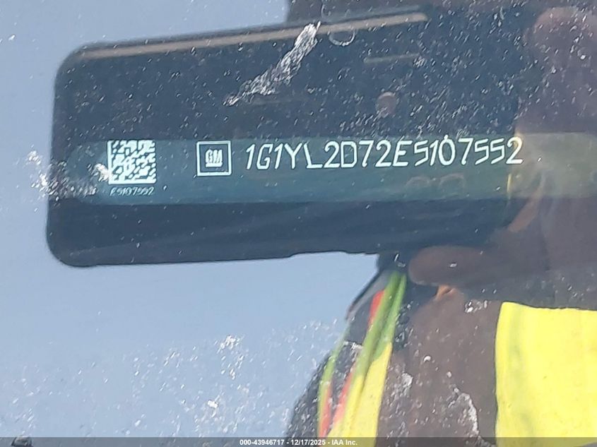 2014 Chevrolet Corvette Stingray Z51 VIN: 1G1YL2D72E5107552 Lot: 43946717